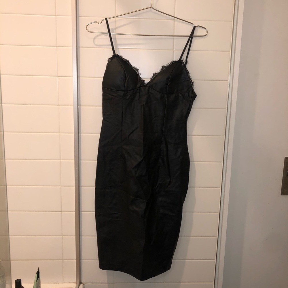 Akira Chicago Leather Black Dress - Picture 2 of 7